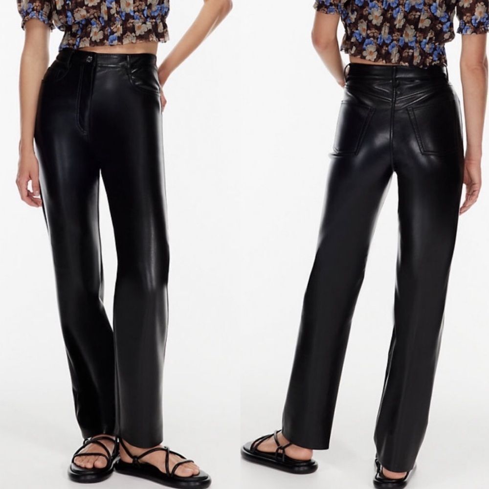 Wilfred the Melina faux leather pants black ankle straight women’s 8 (small flaw